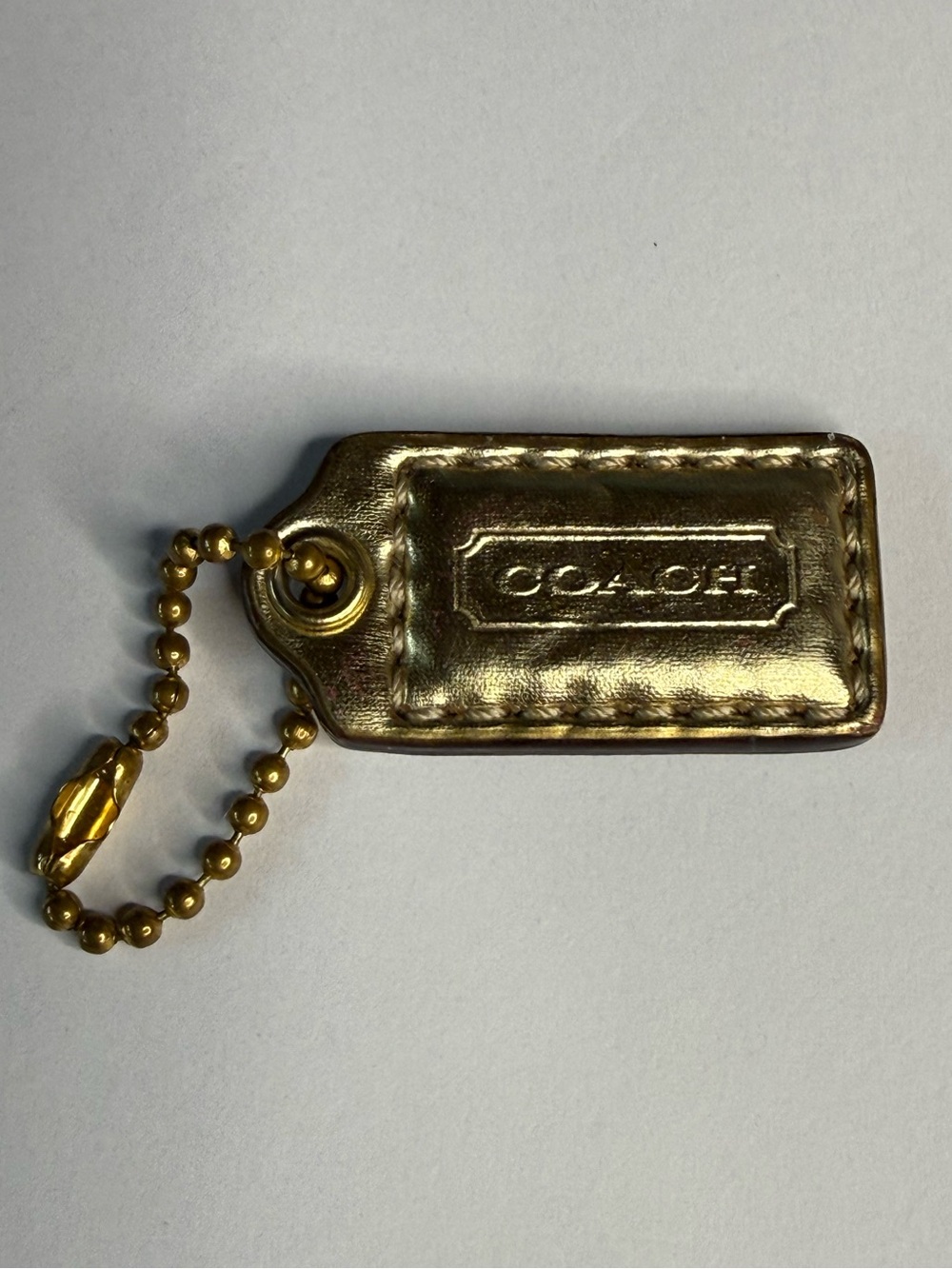 Coach Leather Hangtag - Gold (1.5”)